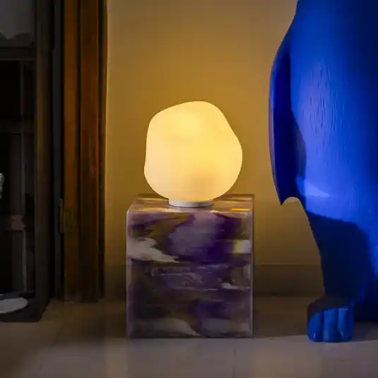 Olcsóbb Foscarini Hoba Media asztali világítás, Ø 24 cm, be/ki, üveg