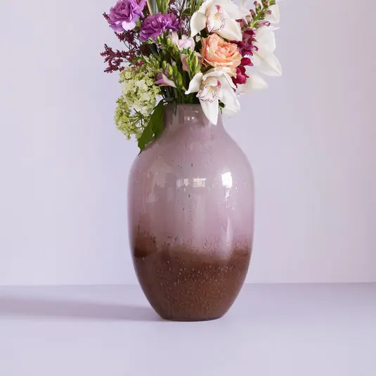 HÜBSCH Posy váza, üveg, vörösesbarna/oliva rózsaszín, magasság 37 cm Nézd meg most