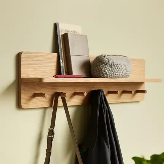 HÜBSCH kabáttartó Space Large, tölgyfa színű, hossza 80 cm Ne maradj le