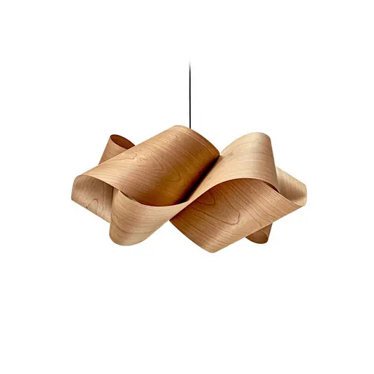 Utolsó esély LZF Swirl függőlámpa, natúr cseresznyefa, Ø 75 cm