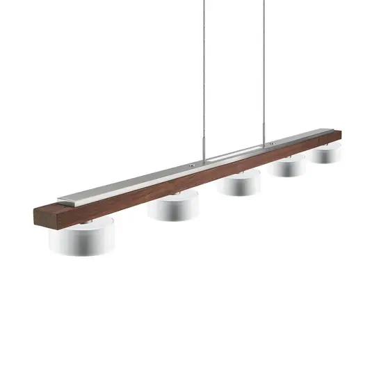 Árengedmény HerzBlut függőlámpa Estelle, fa, 130 cm, olajozott diófa