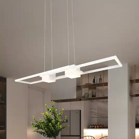 Újdonság Albany LED-es függőlámpa, fehér, 100 x 28 cm, alumínium, CCT dimmelhető