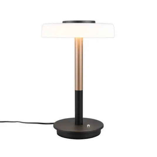 Szezonális akció LED asztali lámpa Celeste fehér/barna 35 cm üveg/metál Touchdim