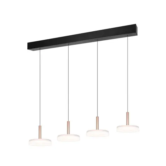 Ajánlat LED függőlámpa Celeste fehér/barna 115 cm 4 lámpás üveg dimmelhető