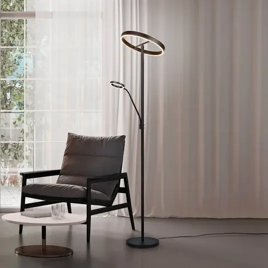 LED állólámpa Willis, fekete, 180 cm magas, fém CCT fényerőszabályzóval Bestseller
