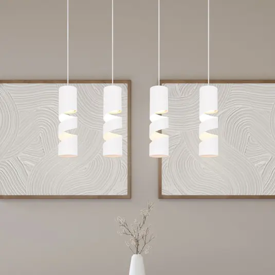 Stream függőlámpa, fehér, 80 cm hosszú, 4-lámpás fém GU10 Nézd meg most