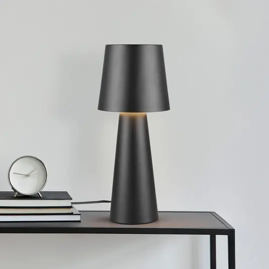 Núbiai asztali lámpa, fekete, magasság 40 cm, fém, E27 Árcsökkenés