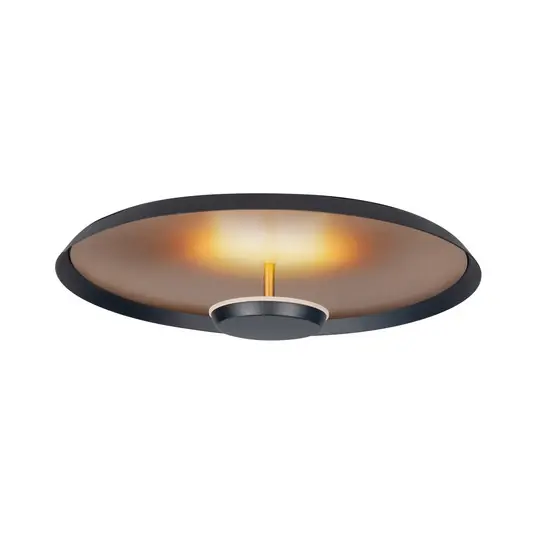 Azonnali szállítás LED mennyezeti lámpa Oro, Ø 36 cm, fekete/arany, fém, fényerőszabályzóval