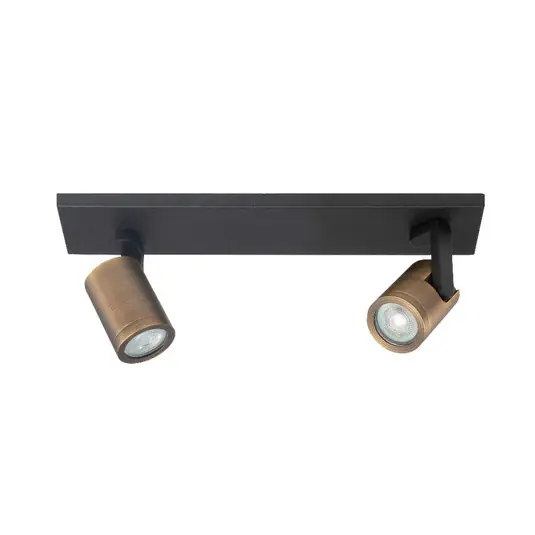 Kihagyhatatlan ajánlat Mennyezeti spot Halo, fekete/bronz fényezett Hossza 40 cm 2-lámpás.