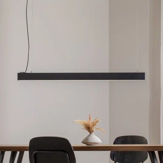 Árcsökkenés Luxe LED függőlámpa, fekete Hosszúság 112,5 cm Fém 4,000 K