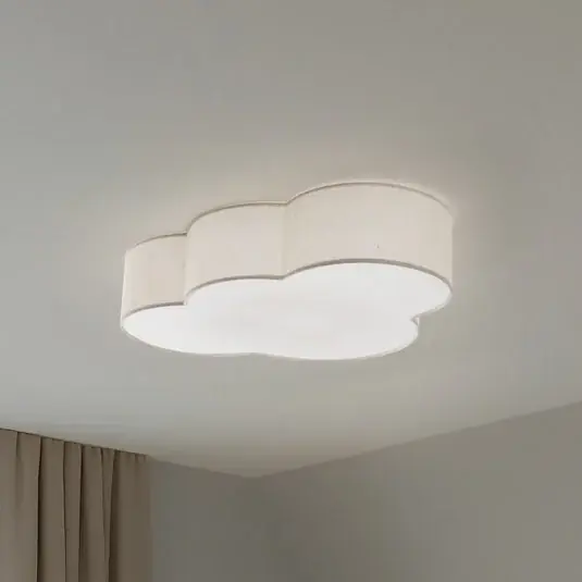 Gyors kiszállítás Mennyezeti világítás Cloud, bézs, 63 cm hosszú, textil, felhő, E27