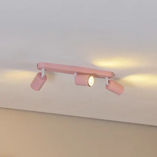 Alacsony ár Livia mennyezeti spotlámpa, rózsaszín, 52 cm, 3 izzós, fém, GU10