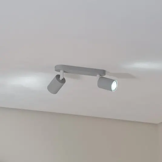 Akció Livia mennyezeti spotlámpa, szürke, 35 cm, 2 izzós, fém, GU10