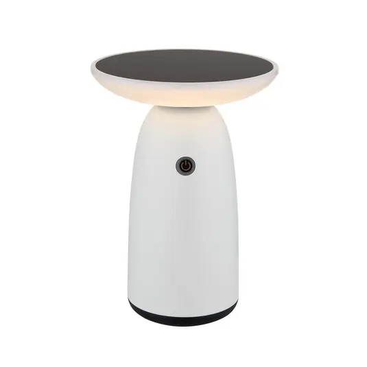 LED-es napelemes asztali lámpa 36625, fehér, fém, 23 cm, fényerőszabályzó Csak ma
