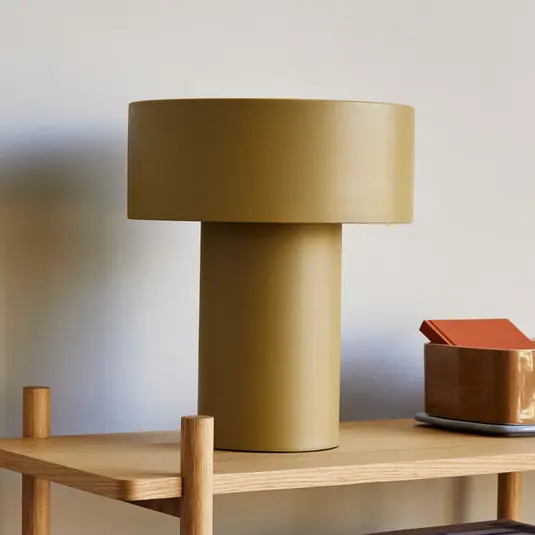 HÜBSCH Aki asztali lámpa, khaki, vas, E27, magasság 37 cm Árengedmény