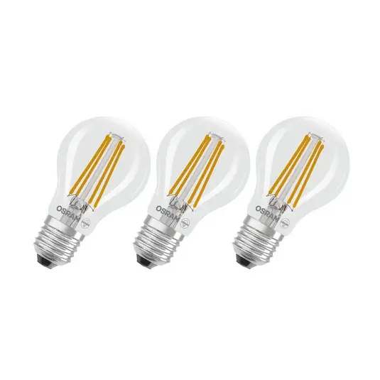 Gyors kiszállítás OSRAM LED izzó izzószál E27 3.8W 827 EEK A 3 db-os kiszerelésben