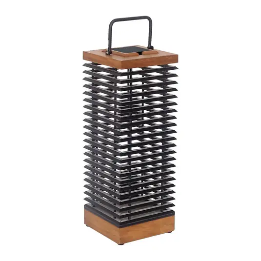 Vedd meg most Les Jardins LED-es napelemes lámpa Tekura, teak/szürke, 66 cm