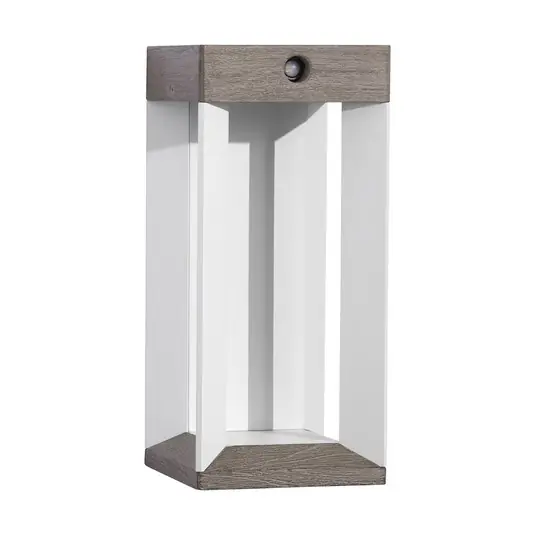 Les Jardins LED-napelemes fali lámpa Teckalu, szürke/fehér, 33 cm Árengedmény