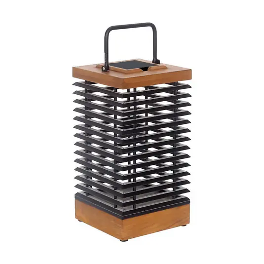 Expressz szállítás Les Jardins LED-es napelemes lámpa Tekura, teak/szürke, 46,5 cm