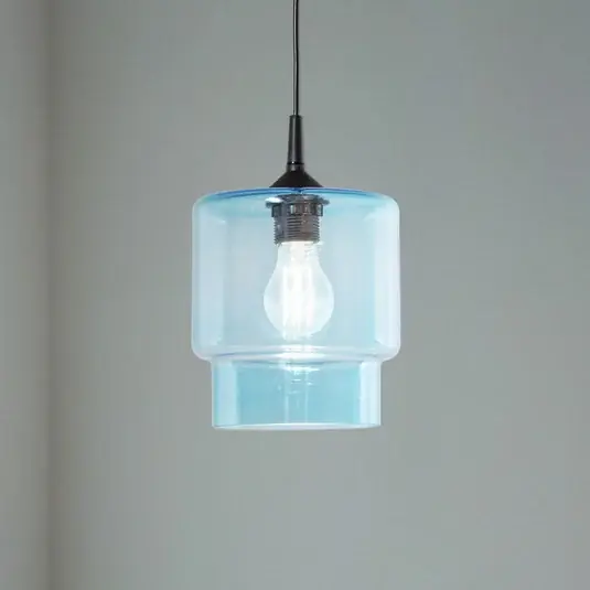 Expressz szállítás Nesto függő világítás, üveg, tengerkék, Ø 18 cm, E27