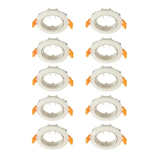 Kiárusítás Prios mennyezeti süllyesztett lámpa Fibur, bézs, cink, Ø 8,2 cm, 10 db