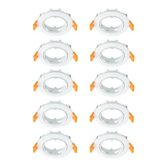 Prios mennyezeti süllyesztett lámpa Fibur, fehér, cink, Ø 8,2 cm, 10 db Szuper ajánlat