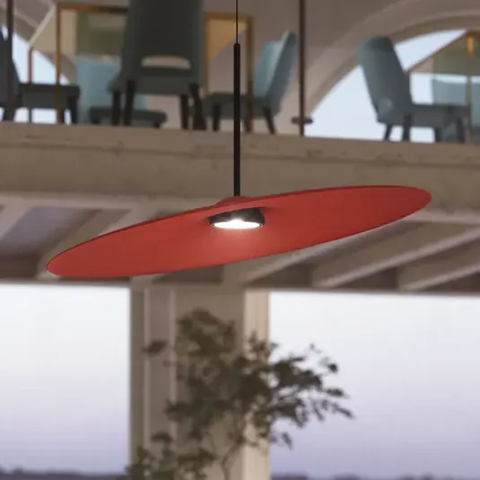 Legjobb ár Fabbian LED-es függőlámpa Acustica, korallpiros, 3000K, DALI