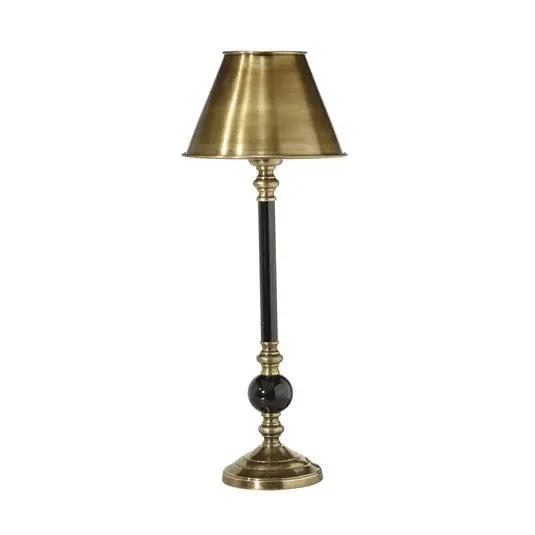 Újdonság PR Home Abbey Classic asztali lámpa, antik sárgaréz, 49 cm, fém