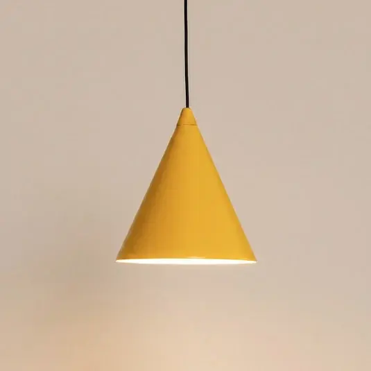 Árcsökkenés Lógó világítás, Form, mustársárga, fém, Ø 24 cm, kúpos, E27