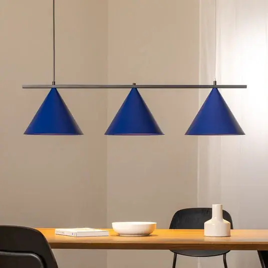 Biztonságos fizetés Capital függőlámpa, kék, 3-lámpás, Ø 32 cm, GX53