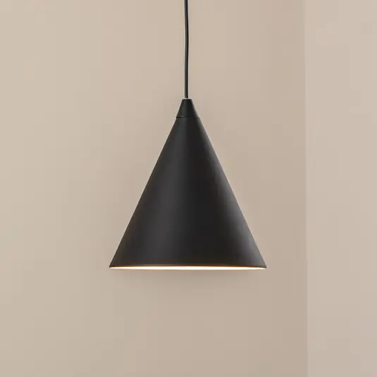 Akció Lógó világítás, fekete, fém, Ø 24 cm, kúpos, E27