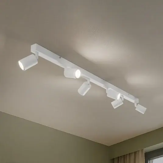 Árcsökkenés Mennyezeti spotlámpa Top, fehér, 127 cm, 6 izzós, fém, GU10