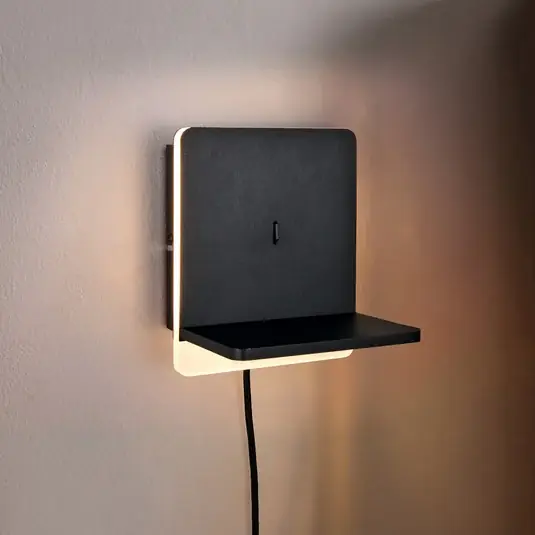 Exkluzív ajánlat Fairfield LED-es fali lámpa, fém, matt fekete, fényerőszabályzóval
