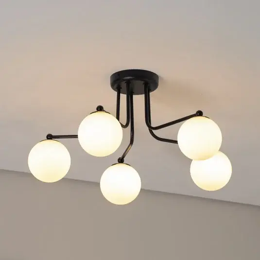 Astral mennyezeti lámpa, fekete, hossza 64 cm, acél/üveg Ajánlat
