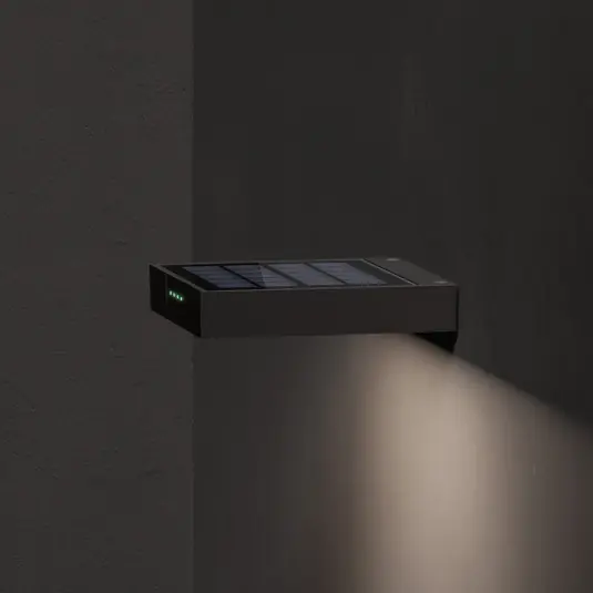 Akció KLEWE LED-es napelemes fali világítás ALA WALL, antracit, alumínium, IP65
