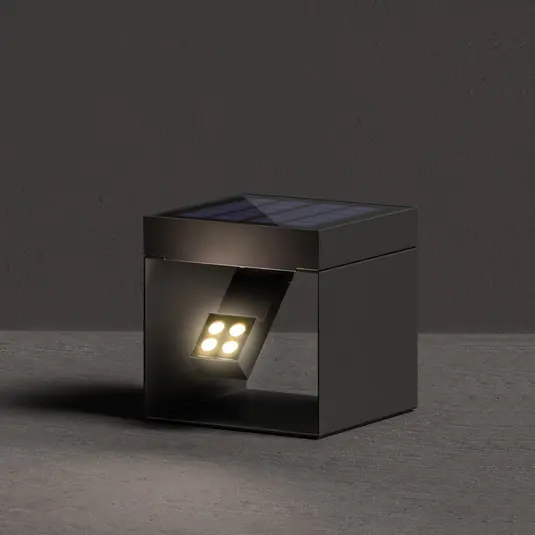 Gyors kiszállítás KLEWE LED napelemes kerti reflektor Alea antracit 15 x 15cm IP65