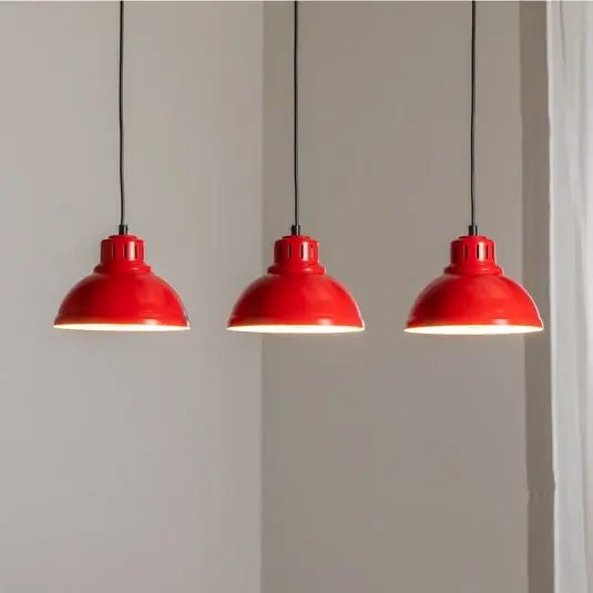 Sven függőlámpa, háromlámpás, piros, acél, E27 Outlet