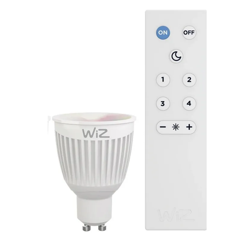 Trio 956-88 intelligens LED-izzó 1x6,5W GU10 360 lm 2200-6500K RGBW - szabályozható, világítási hőmérséklet beállítás, WiZ technológia, távirányítás, memória funkció, fehér Gyors szállítás