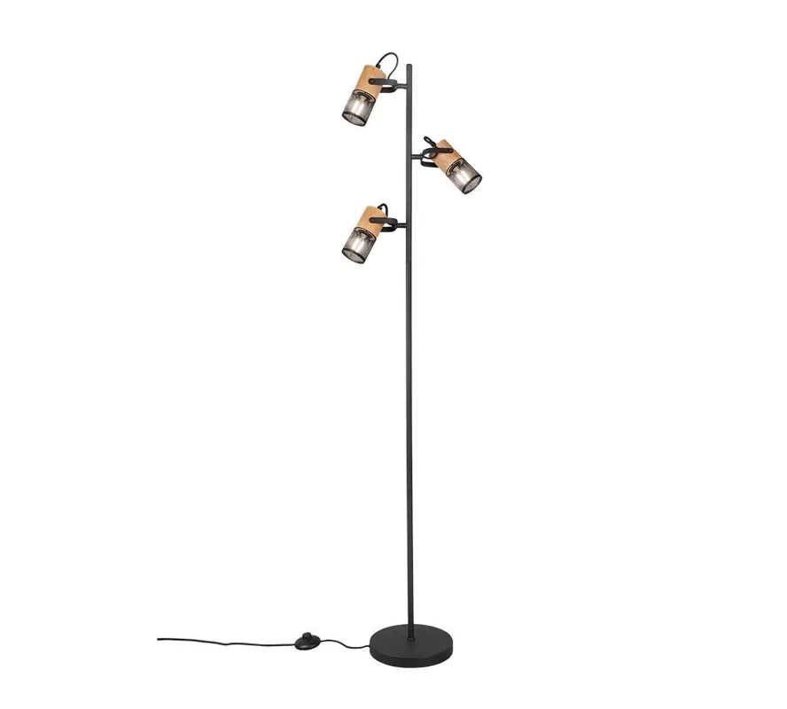 Csak ma Trio 404300332 állólámpa Tosh 3x15W E14 IP20 - lábkapcsoló, fekete és barna