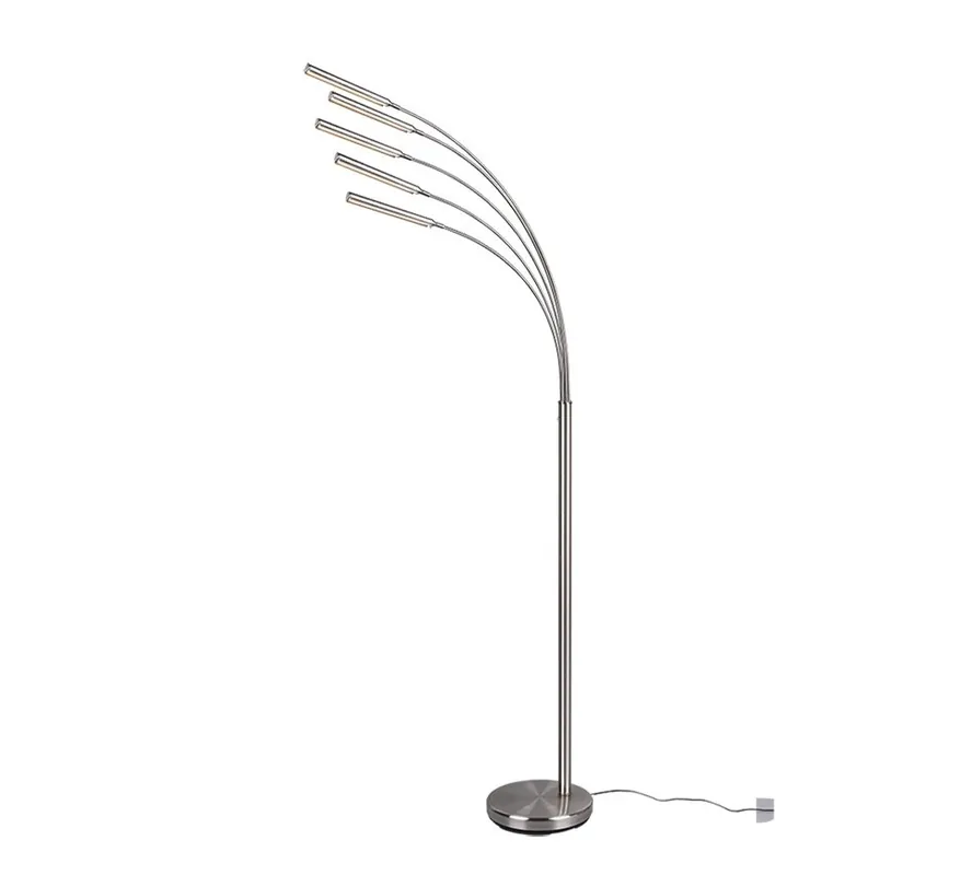 Azonnali szállítás Trio R41031507 LED állólámpa Reed 5x3,5W 1750lm 3000K IP20 - kapcsoló a lámpán, memória funkció, 3 fázisú fényerő-szabályozás, nikkel