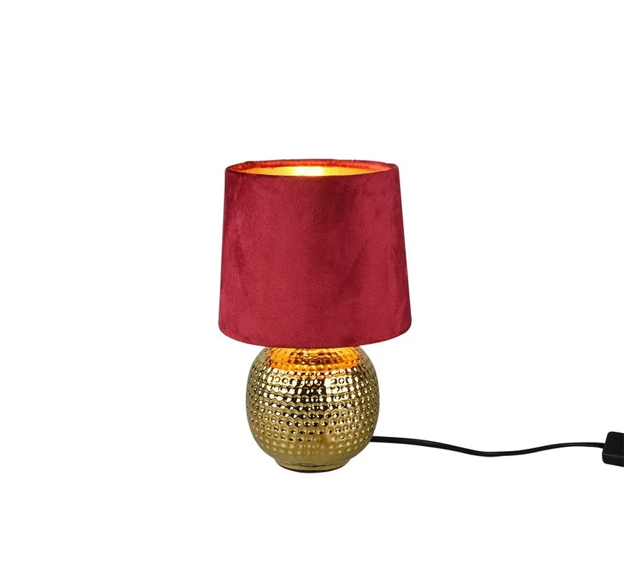 Trio R50821010 asztali lámpa Sophia 1x40W E14 IP20 - kábelkapcsoló, arany pirossal Ajánlat