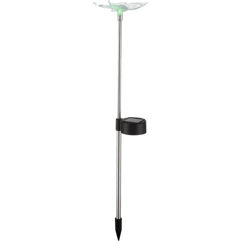 Vedd meg most Globo 33949-4 LED napelemes kerti oszloplámpa Solar 1x0,06W IP44 - 4 db-os készlet, leszúrható, dekorációs lepke, színváltó, átlátszó, fekete