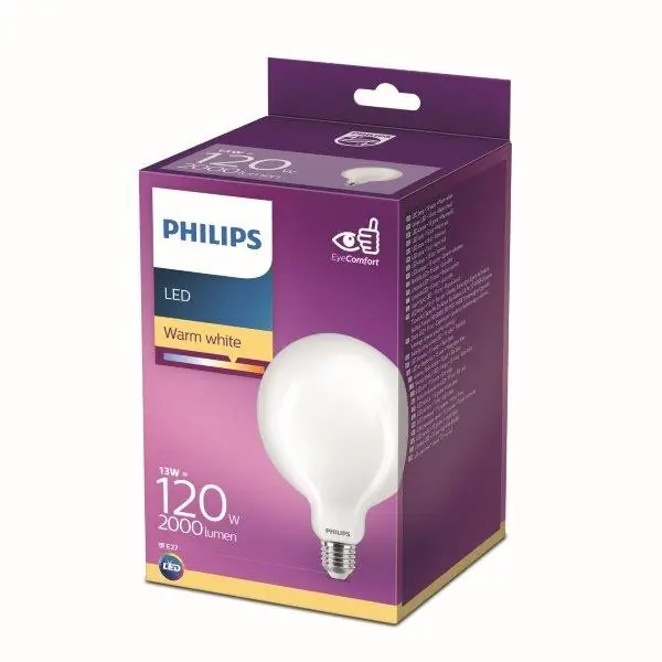 Expressz kézbesítés Philips 8718699764814 LED izzó 1x13W E27 2000 lm 2700K - melegfehér, matt fehér, EyeComfort