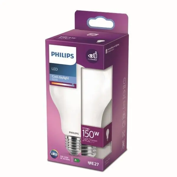 Philips 8718699764616 LED izzó 1x17,5W E27 2452lm 6500K - hideg nappali fény, matt fehér, EyeComfort Vedd meg most