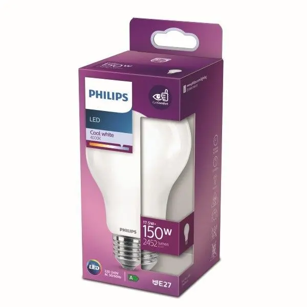 Philips 8718699764593 LED izzó 1x17,5W E27 2452lm 4000K - hidegfehér, matt fehér, EyeComfort Szuper ajánlat