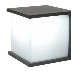 Ajánlat Lutec LT5184601118 fali lámpa Box Cube 1x60W E27 IP44 - opál, sötétszürke