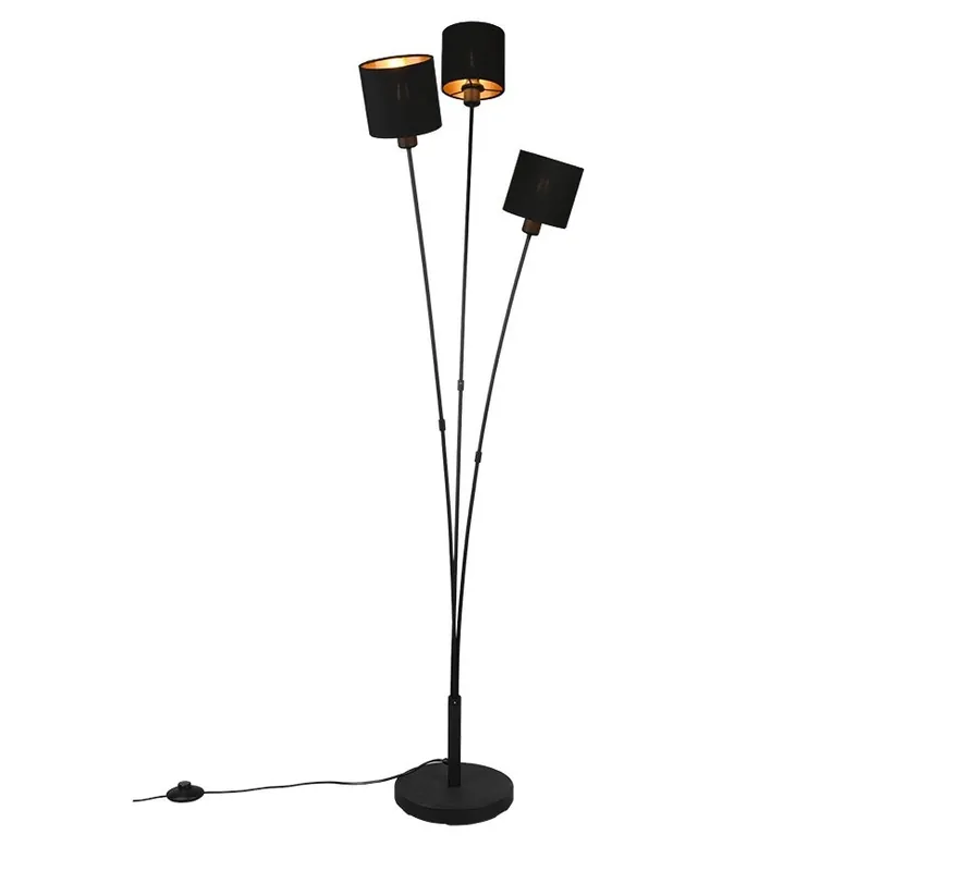Végkiárusítás Trio R46333979 állólámpa Tommy 3x40W E14 - lábkapcsoló, fekete