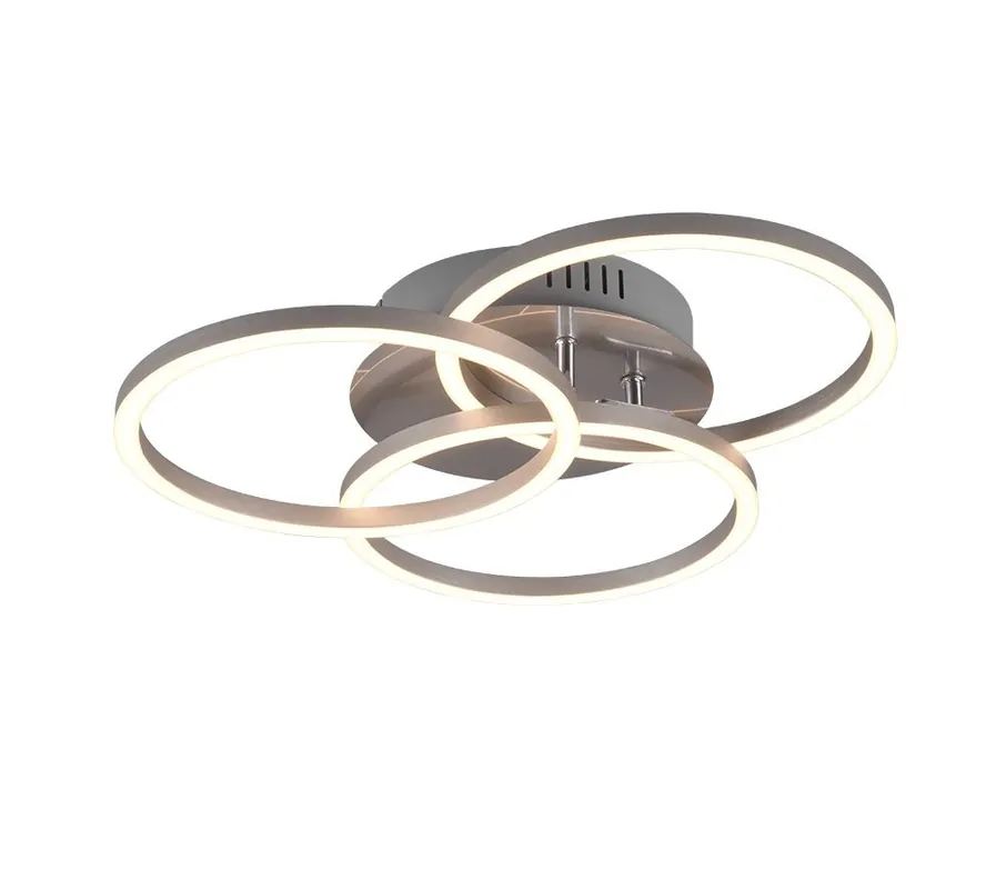 Gyors szállítás Trio R62823107 LED mennyezetre szerelhető lámpa Circle 1x27W 3100lm 2700K-6000K - állítható, szabályozható, éjszakai üzemmód, távirányító, matt nikkel
