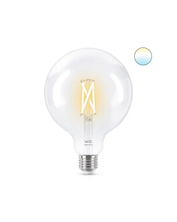 Vásárlói kedvenc WiZ Tunable white 8718699786717 intelligens LED szénszálas izzó E27 1x6,7W 806lm 2700-6500K - földgömb alakú