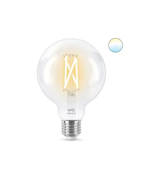 Kedvezményes ár WiZ Tunable white 8718699786694 intelligens LED szénszálas izzó E27 1x6,7W 806lm 2700-6500K - földgömb alakú